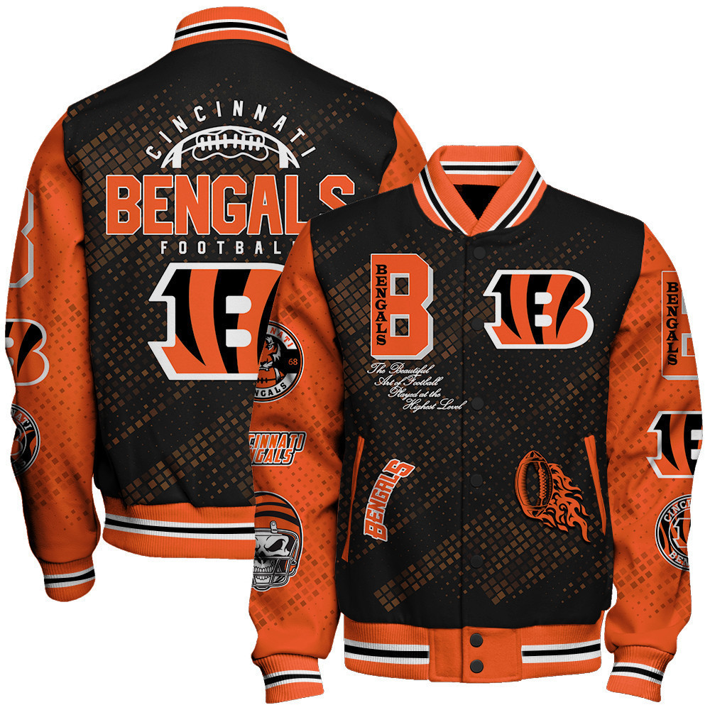 cincinnati bengals nfl pattern baseball varsity jacket baseball jacket all over print sh1 v3 qs2r4