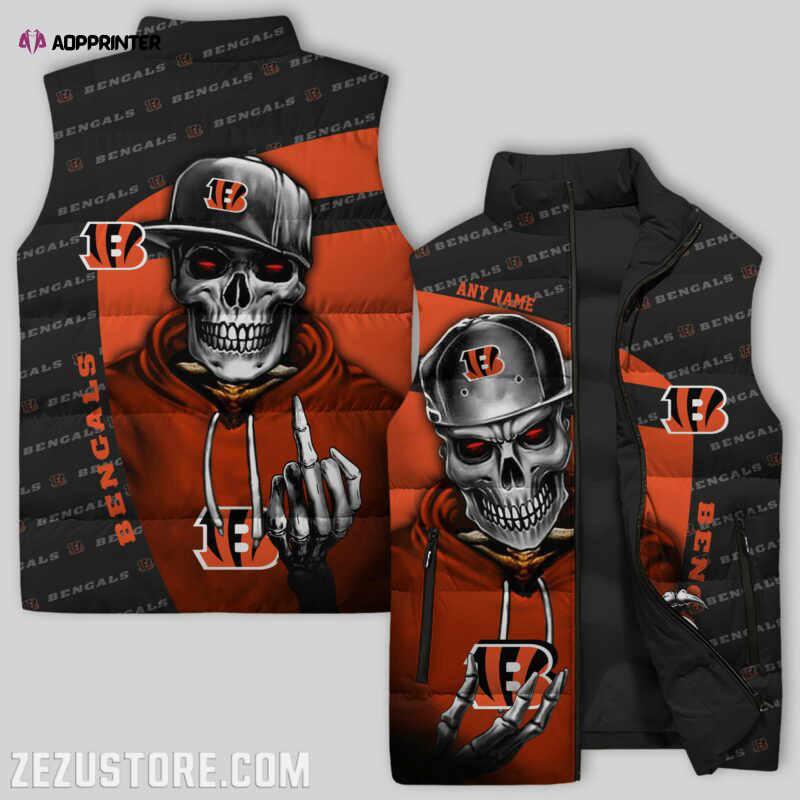 cincinnati bengals nfl sleeveless puffer jacket custom for fans gifts 12