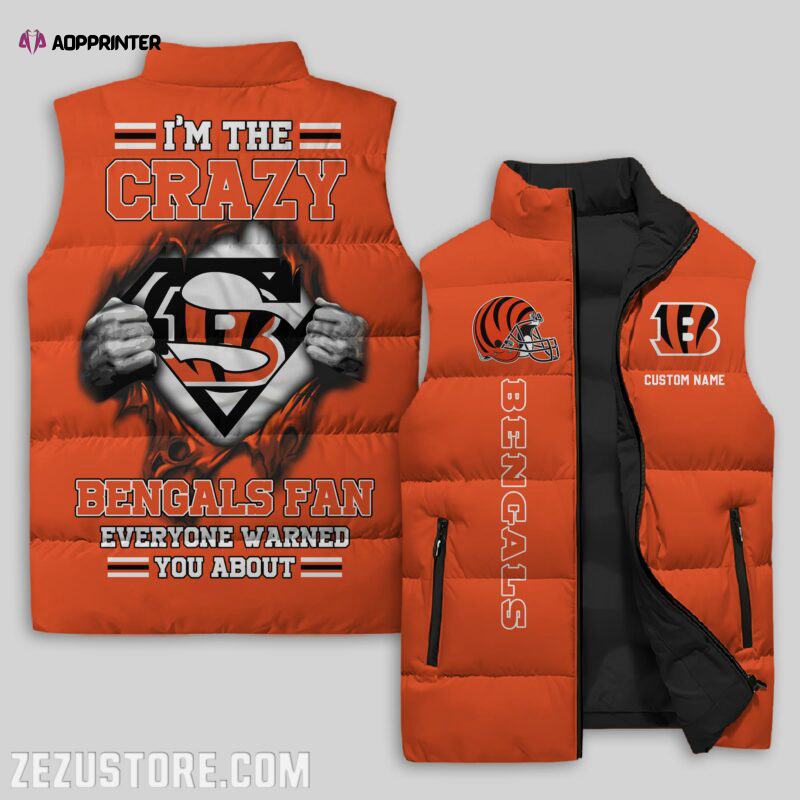 cincinnati bengals nfl sleeveless puffer jacket custom for fans gifts 18