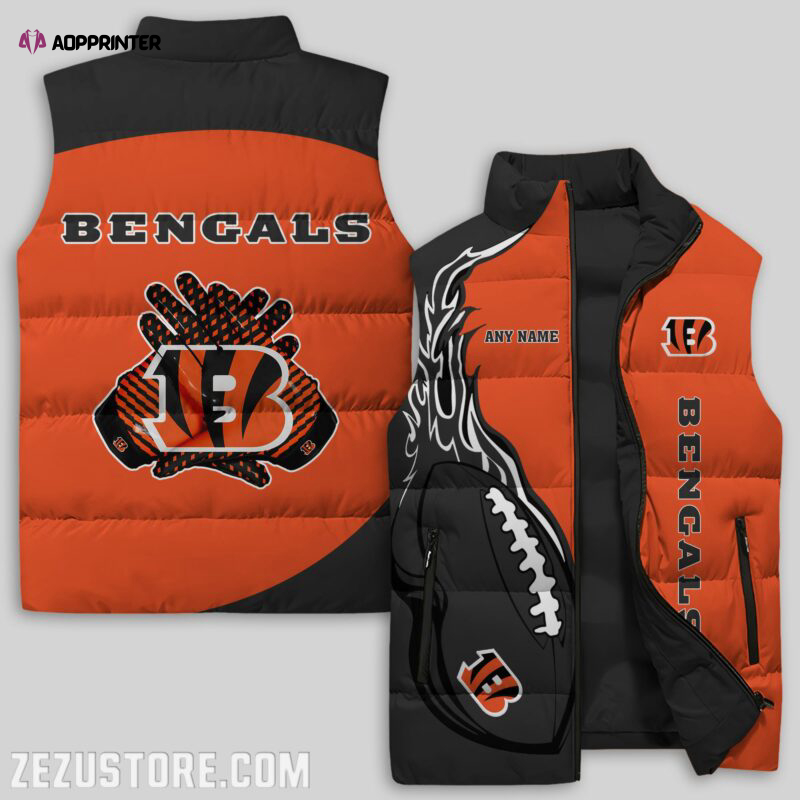 cincinnati bengals nfl sleeveless puffer jacket custom for fans spj1062