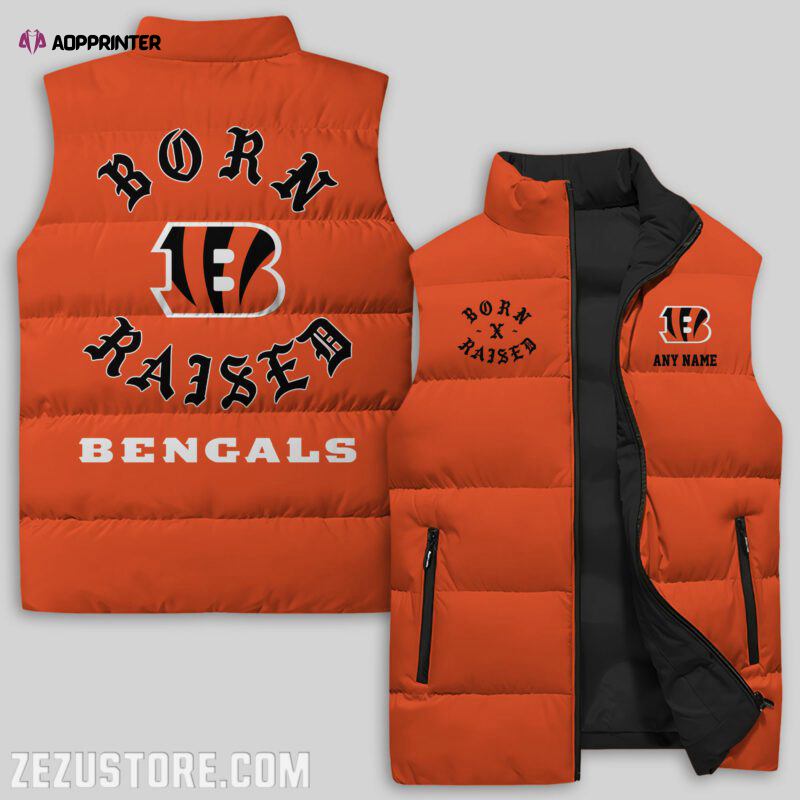 cincinnati bengals nfl sleeveless puffer jacket custom for fans spj1316