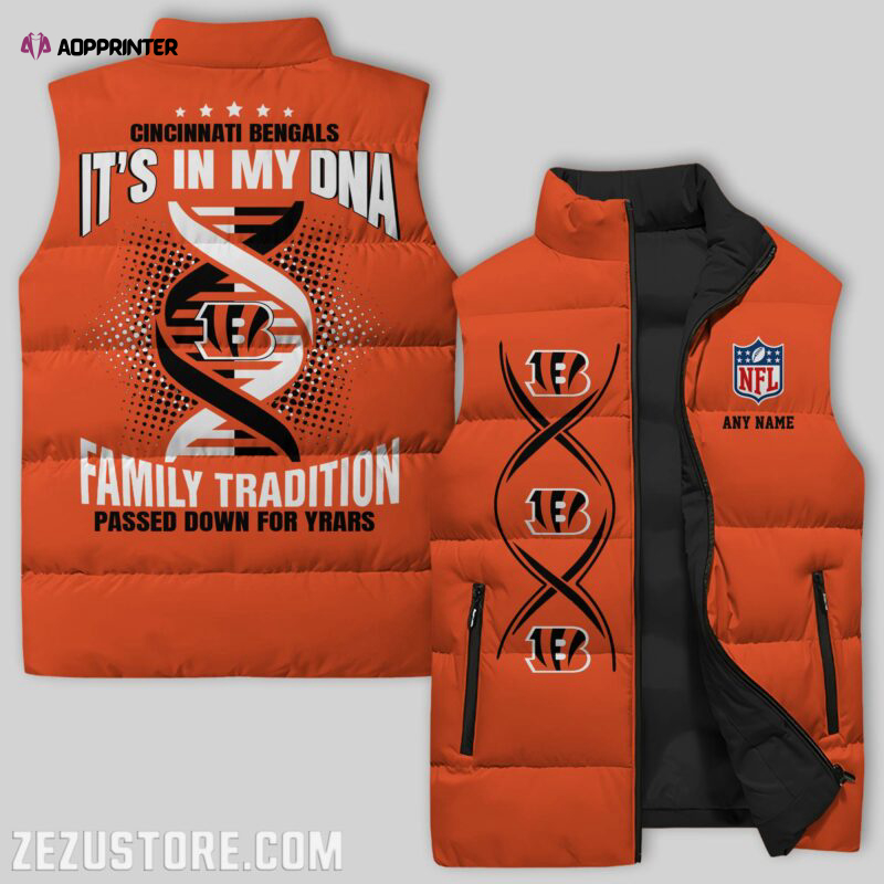 cincinnati bengals nfl sleeveless puffer jacket custom for fans spj2425