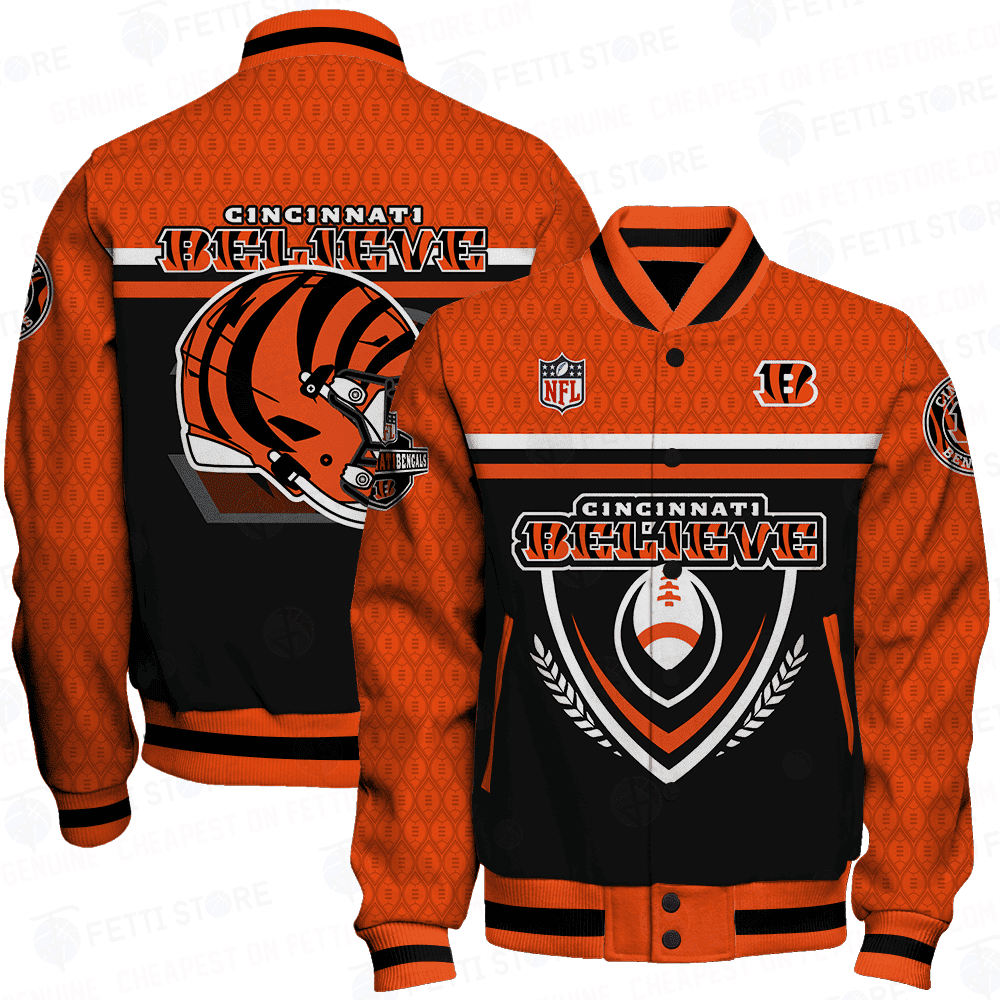 cincinnati bengals traditional football pattern baseball varsity jacket baseball jacket all over print ebzyv