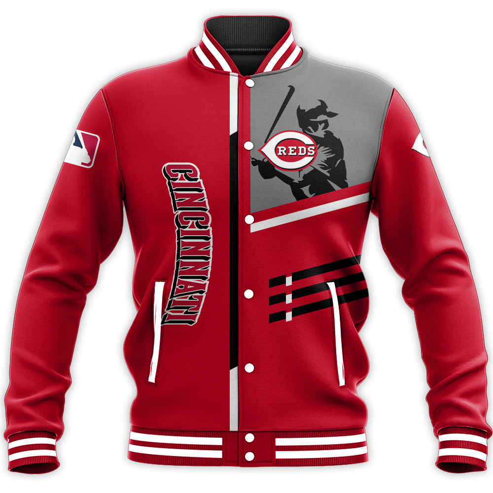 cincinnati reds baseball jacket button up zipper hooded all over print personalized baseball for fan mlb ed4rk