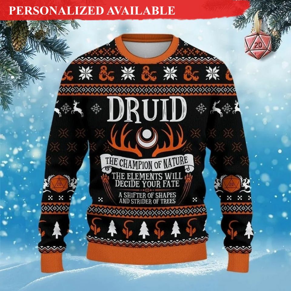 classes druid the champion of nature ugly sweater 2369