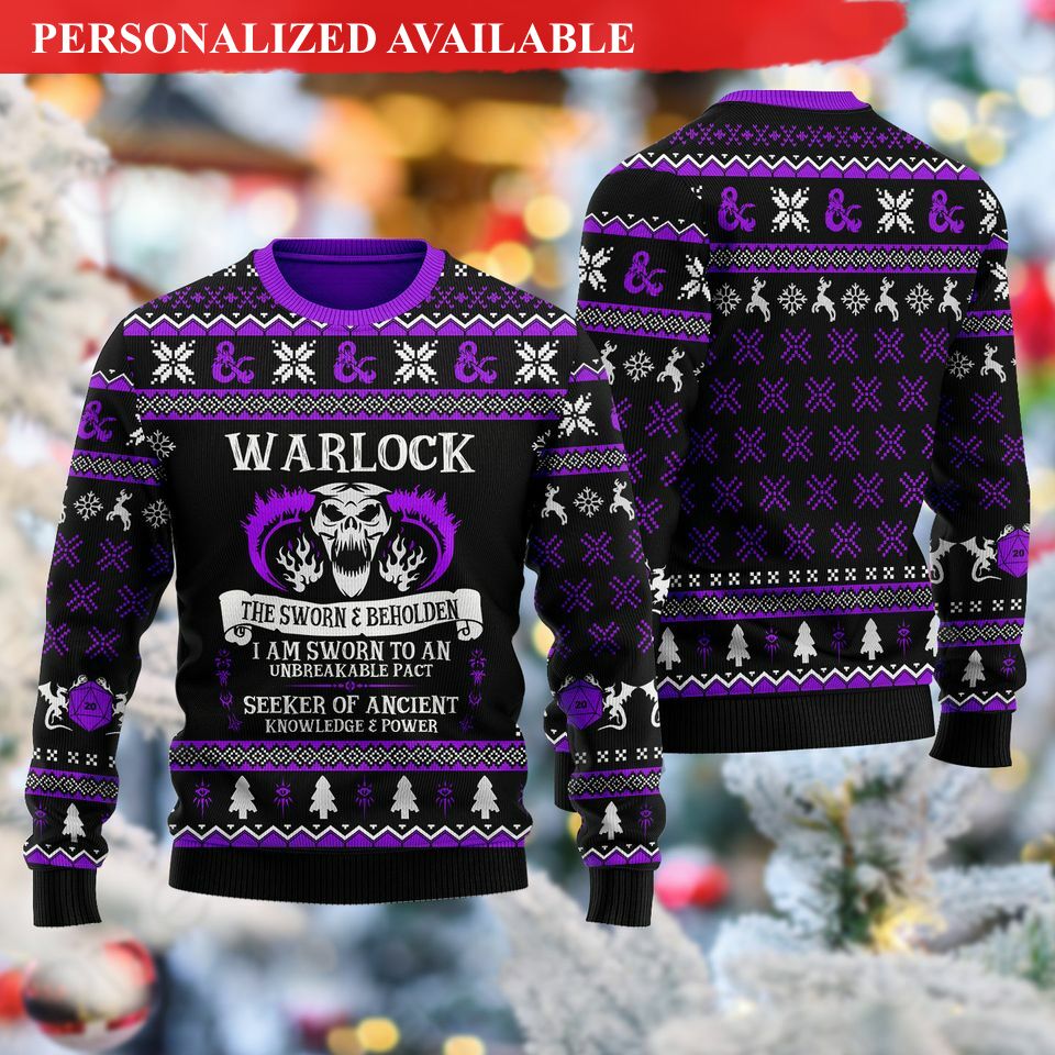 classes warlock ugly christmas sweater 2815