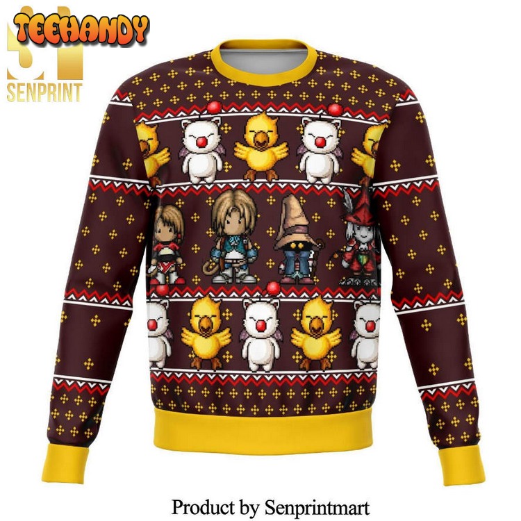 classic 8bit final fantasy knitted ugly xmas sweater o9rqj