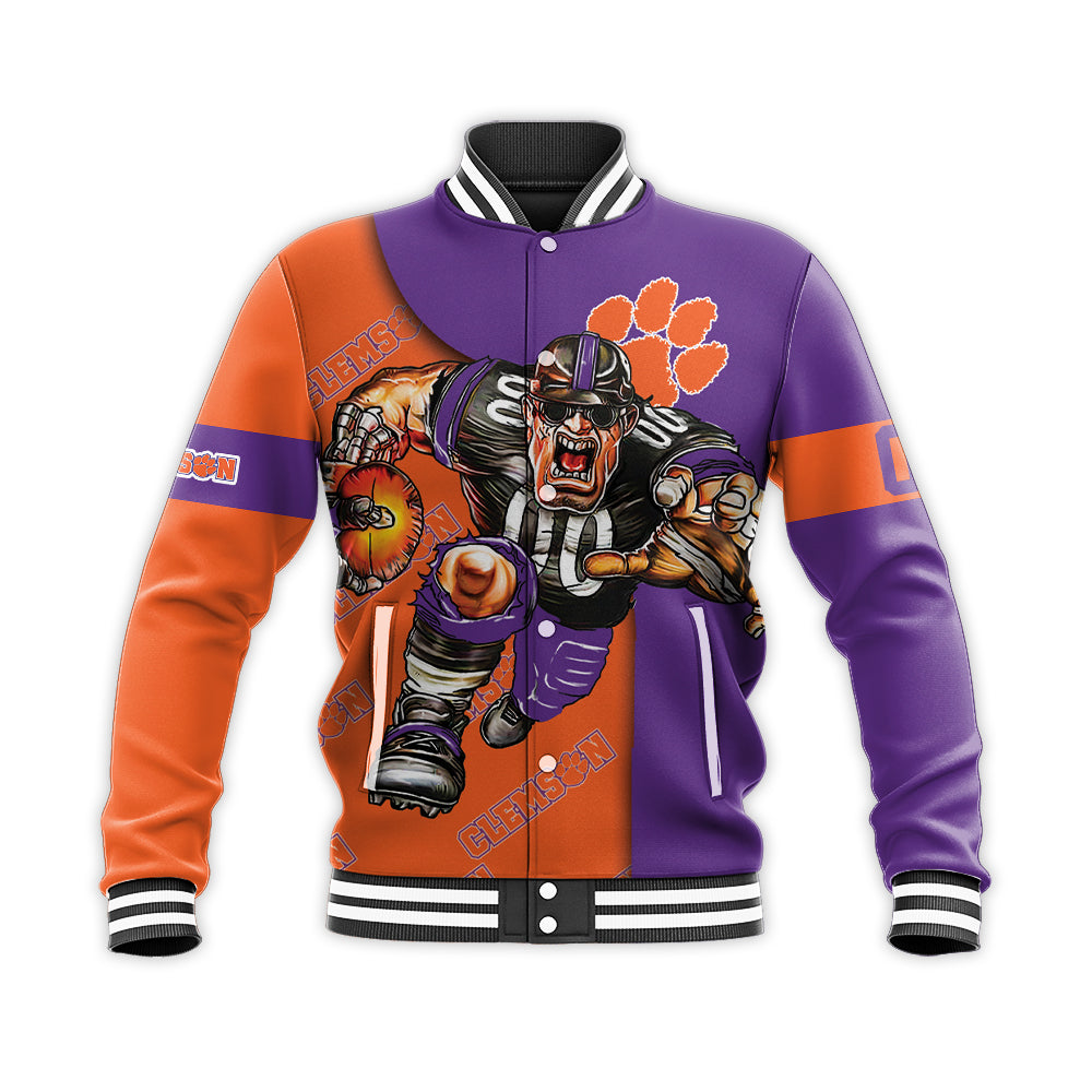 clemson tigers baseball jacket button up zipper hooded all over print football go on gift for fans ncaa 5ghsi