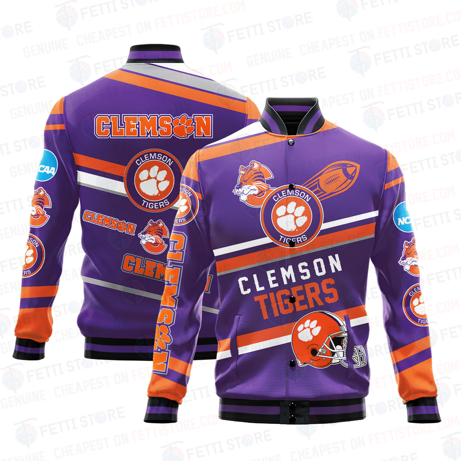 clemson tigers baseball varsity jacket baseball jacket all over print wf cw9w6