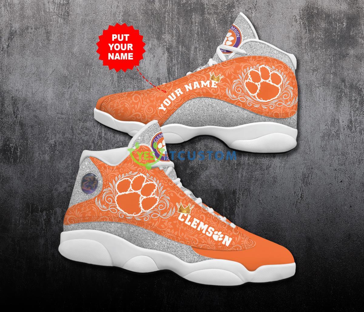 clemson tigers football team best custom name air jordan 13 shoes