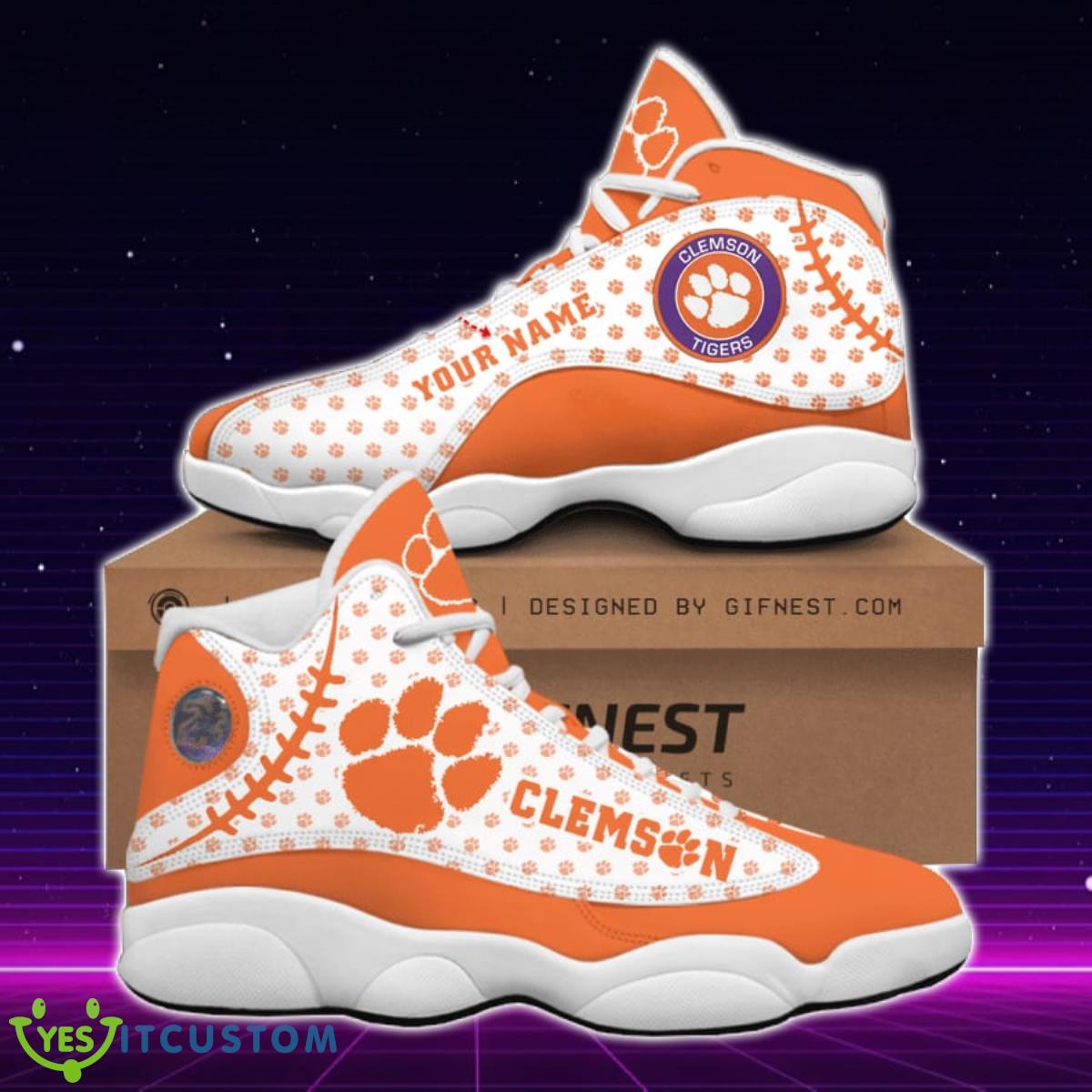 clemson tigers jordan 13 sneakers custom name style gift for men and women