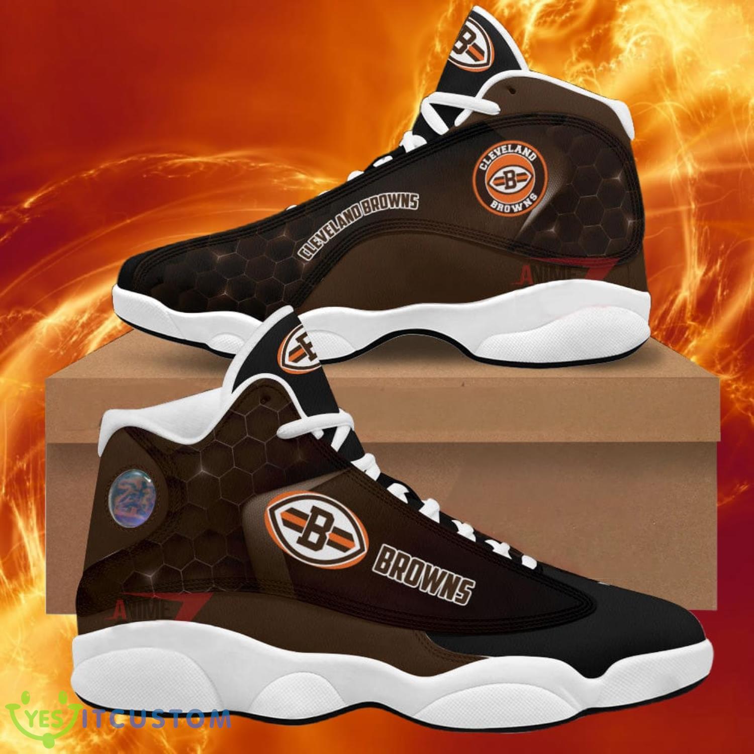 cleveland browns air jordan 13 sneakers nfl custom sport shoes