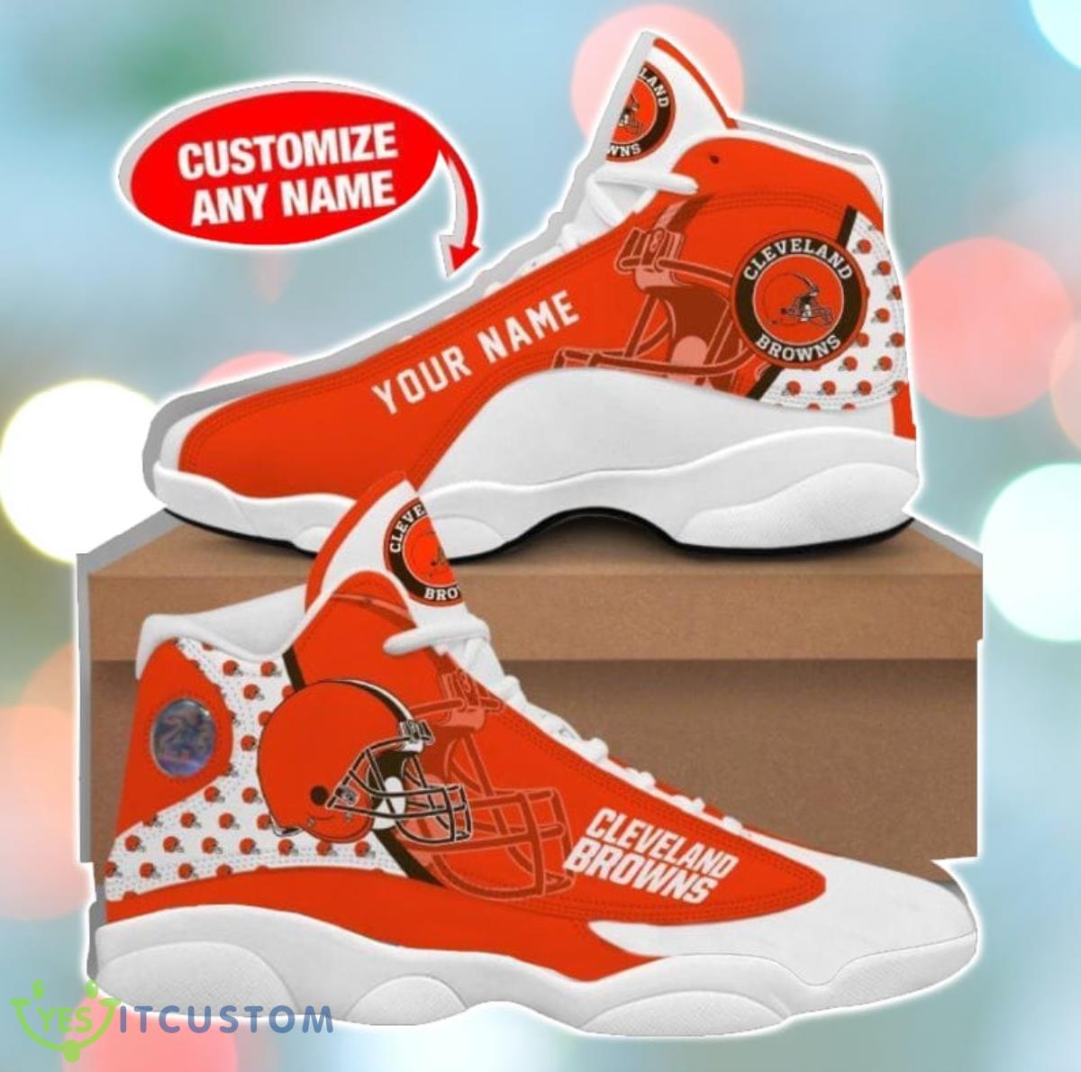 cleveland browns custom name air jordan 13 sneakers best gift for men and women