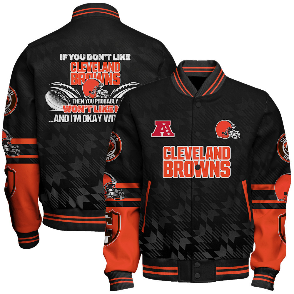 cleveland browns nfl 2024 american football conference unisex baseball varsity jacket baseball jacket all over print v12 bm8ip