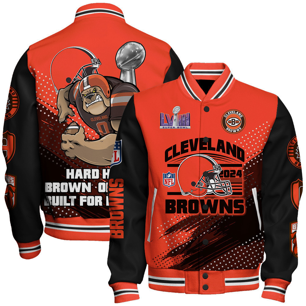 cleveland browns nfl baseball varsity jacket baseball jacket all over print stm v3 w6y1d