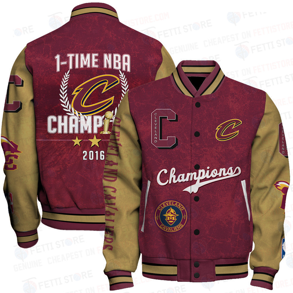 cleveland cavaliers 1x champions print baseball varsity jacket baseball jacket all over print sfat v4 xme9c