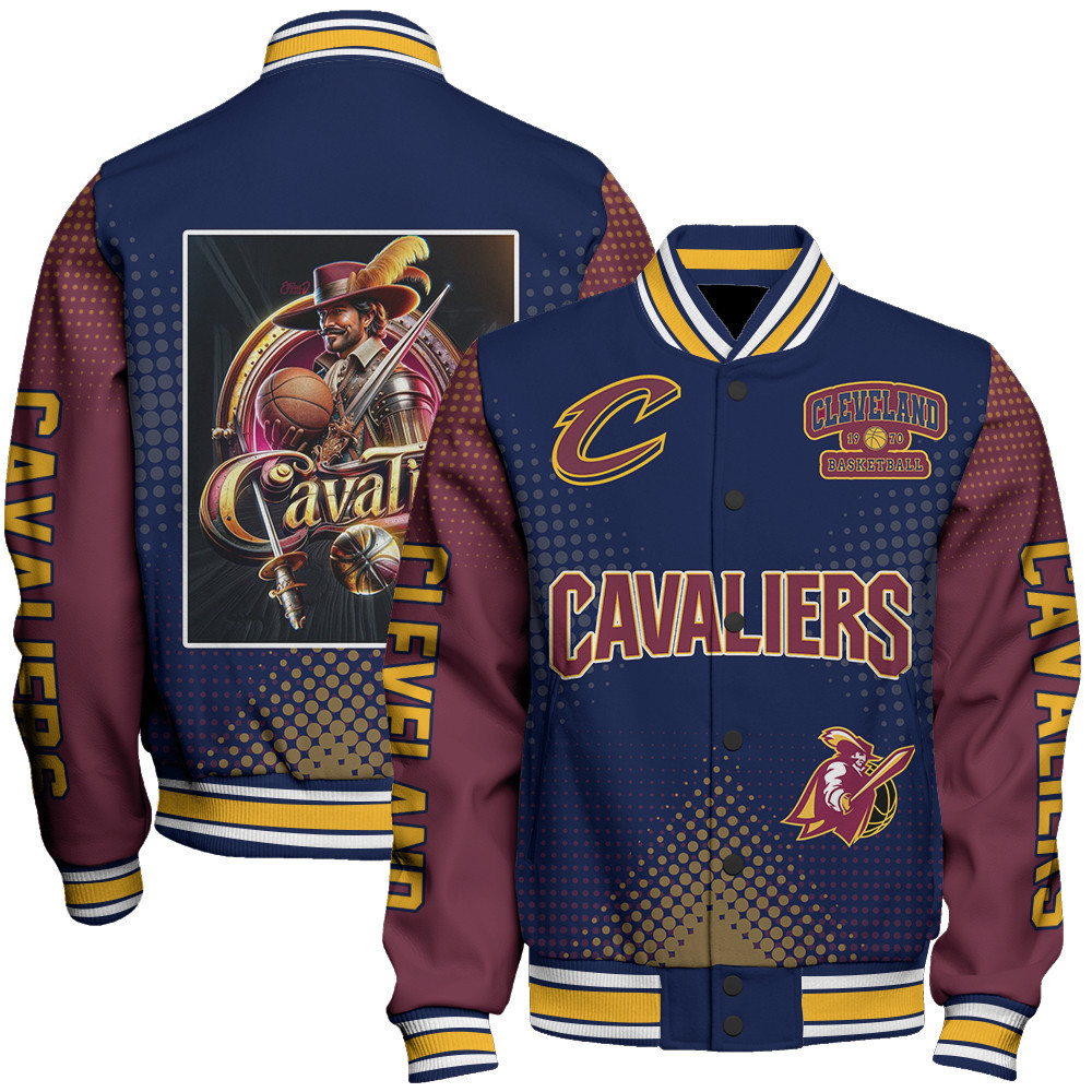 cleveland cavaliers nba baseball varsity jacket baseball jacket all over print art stm v18 cjzxj