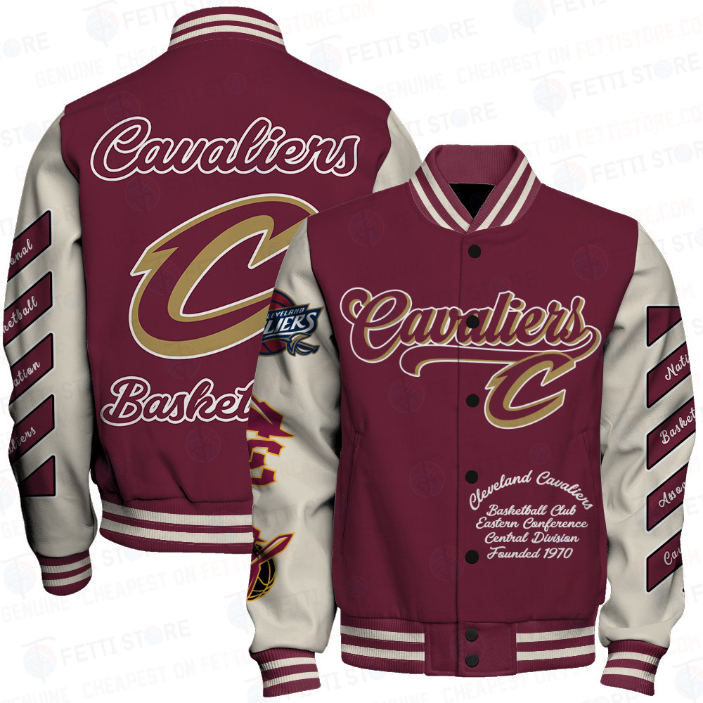 cleveland cavaliers nba baseball varsity jacket baseball jacket all over print sfat v14 vwa5y