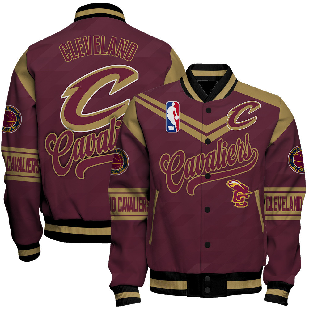 cleveland cavaliers nba baseball varsity jacket baseball jacket all over print sfat v9 dmyxe