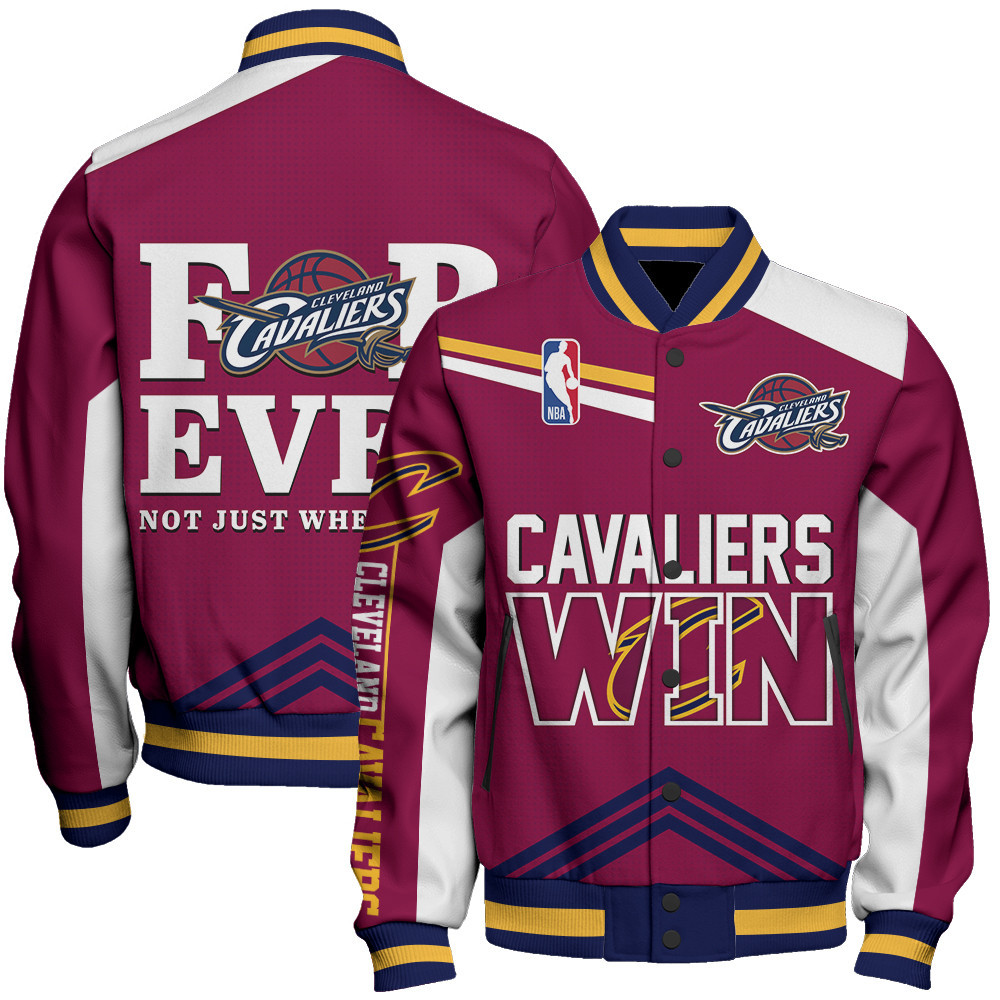 cleveland cavaliers nba baseball varsity jacket baseball jacket all over print stm v15 3auwr