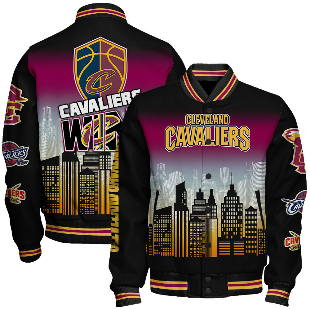 cleveland cavaliers nba baseball varsity jacket baseball jacket all over print stm v16 aa16d