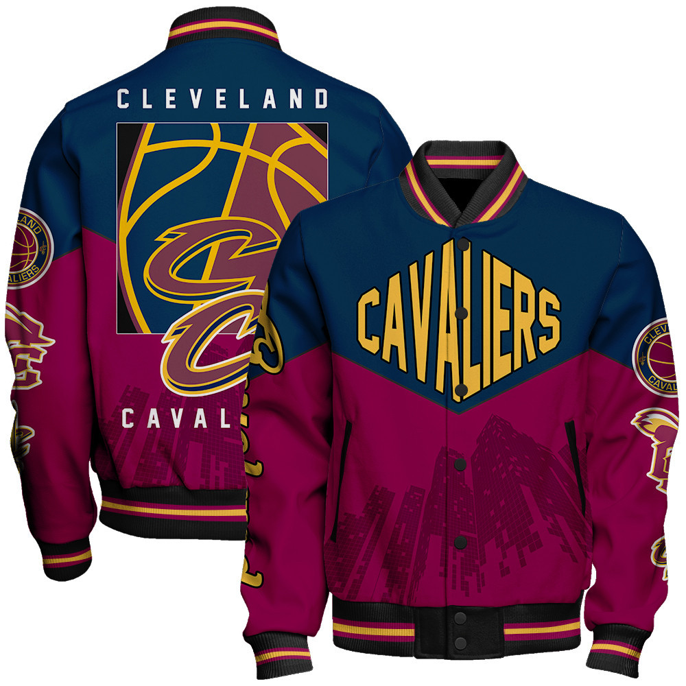 cleveland cavaliers nba baseball varsity jacket baseball jacket all over print stm v17 yhtpe