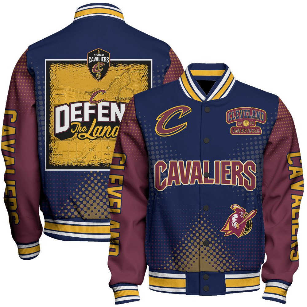 cleveland cavaliers nba baseball varsity jacket baseball jacket all over print stm v18 o1tuv