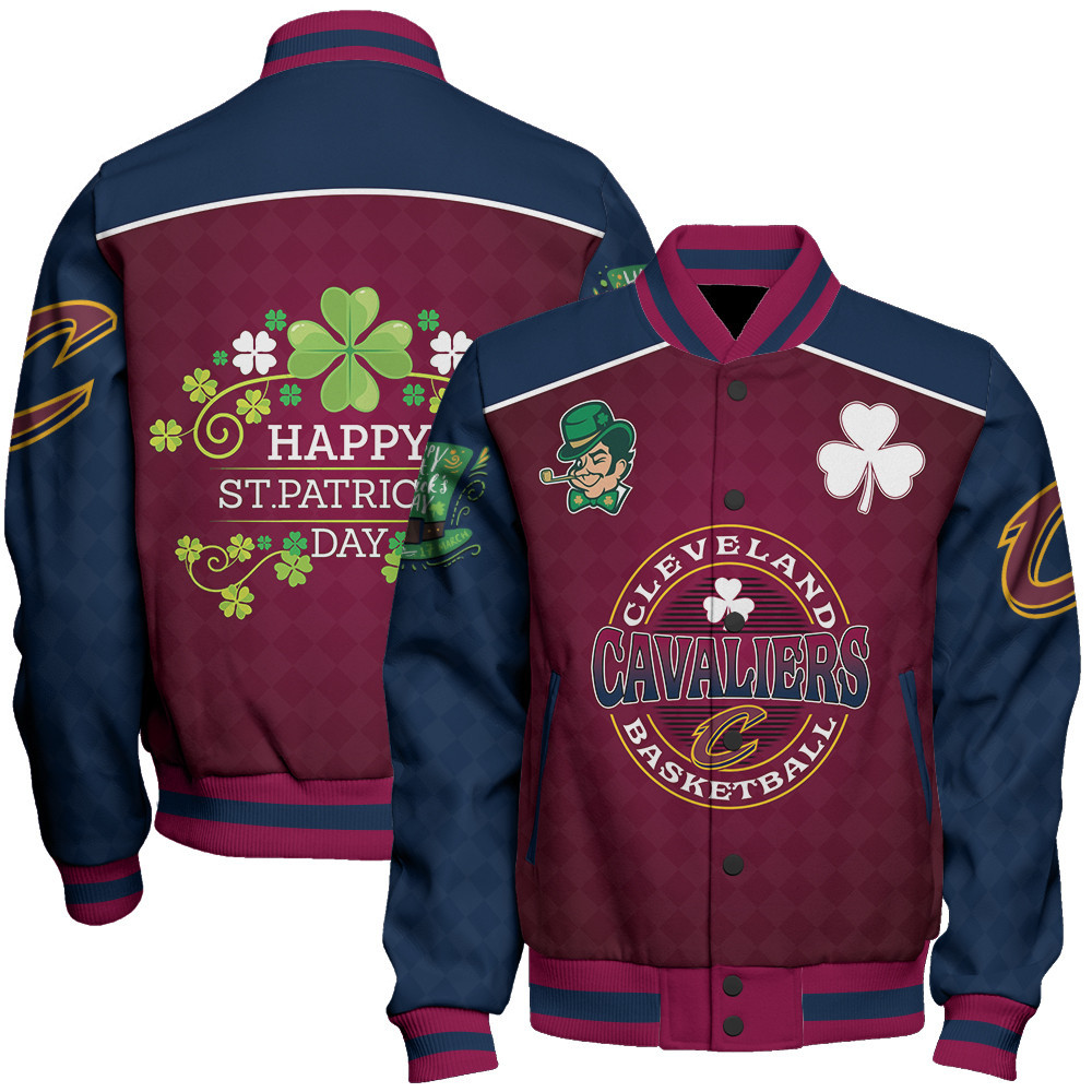 cleveland cavaliers nba baseball varsity jacket baseball jacket all over print stm v21 2wt1e