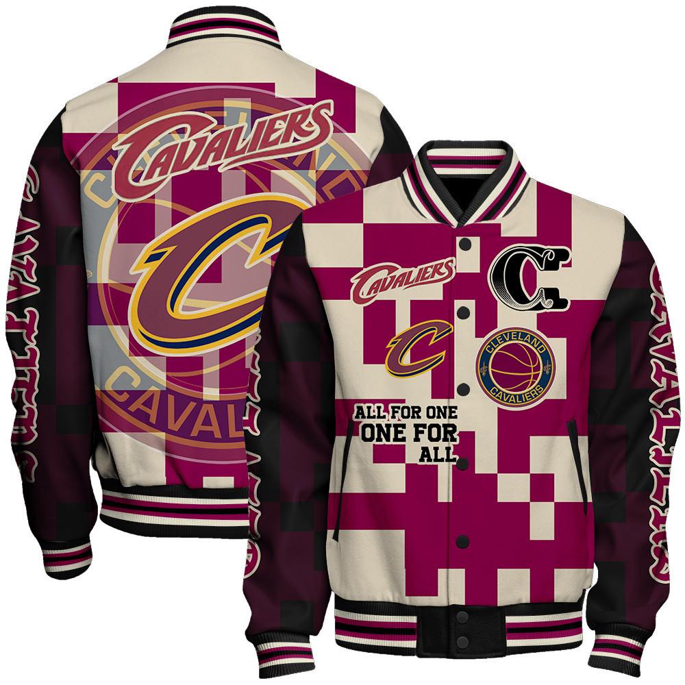 cleveland cavaliers nba baseball varsity jacket baseball jacket all over print stm v22 o7td2