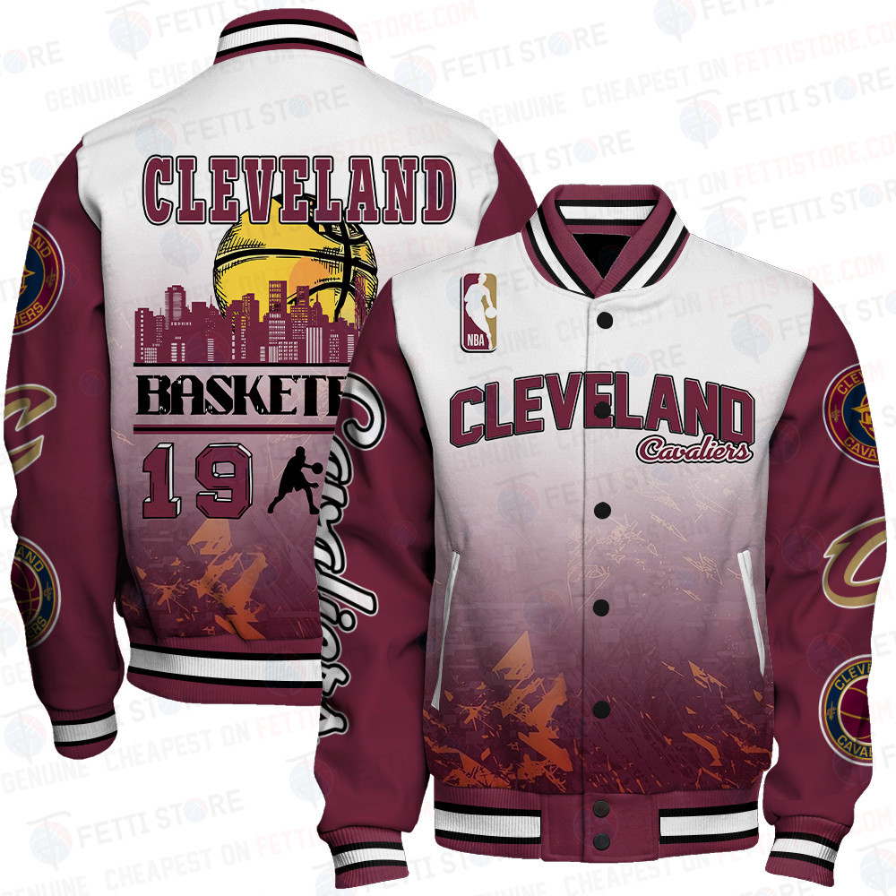 cleveland cavaliers nba baseball varsity jacket baseball jacket all over print wf24 kko0e