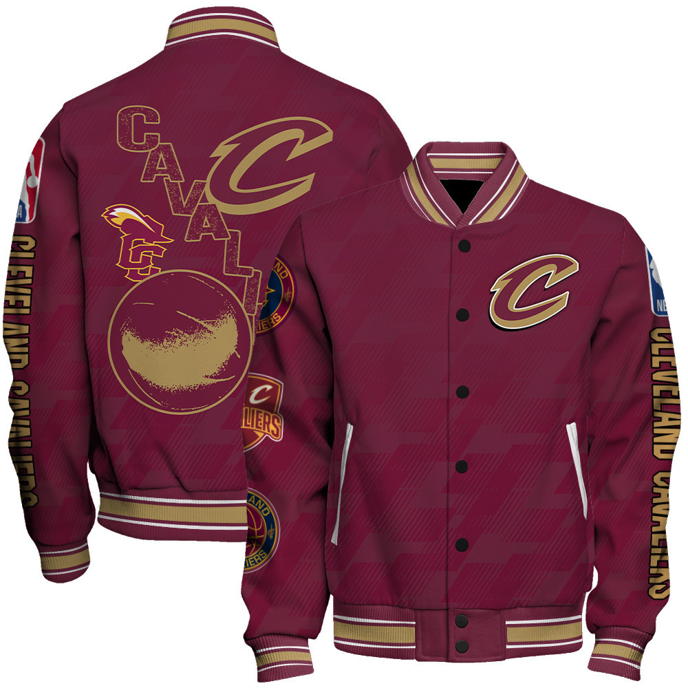 cleveland cavaliers new design team color baseball varsity jacket baseball jacket all over print sfat v16 n5iid