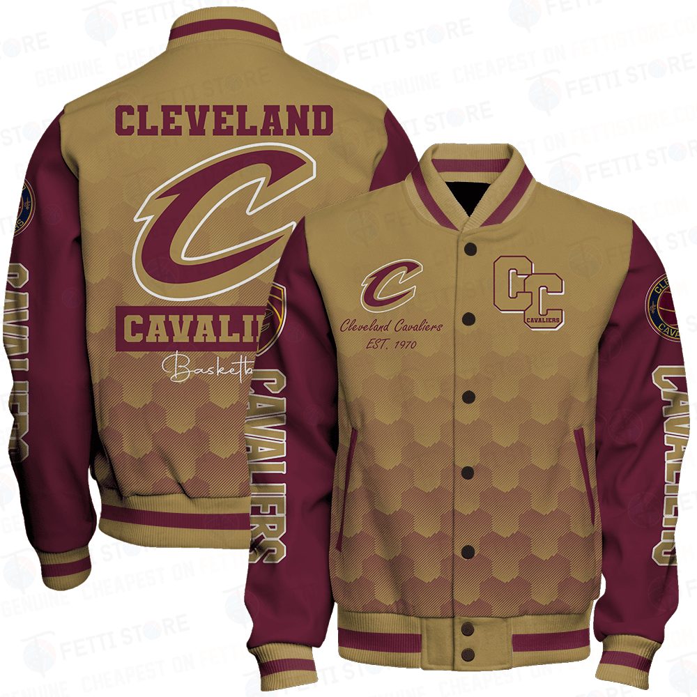 cleveland cavaliers team logo basketball baseball varsity jacket baseball jacket all over print sfat v10 flrxx