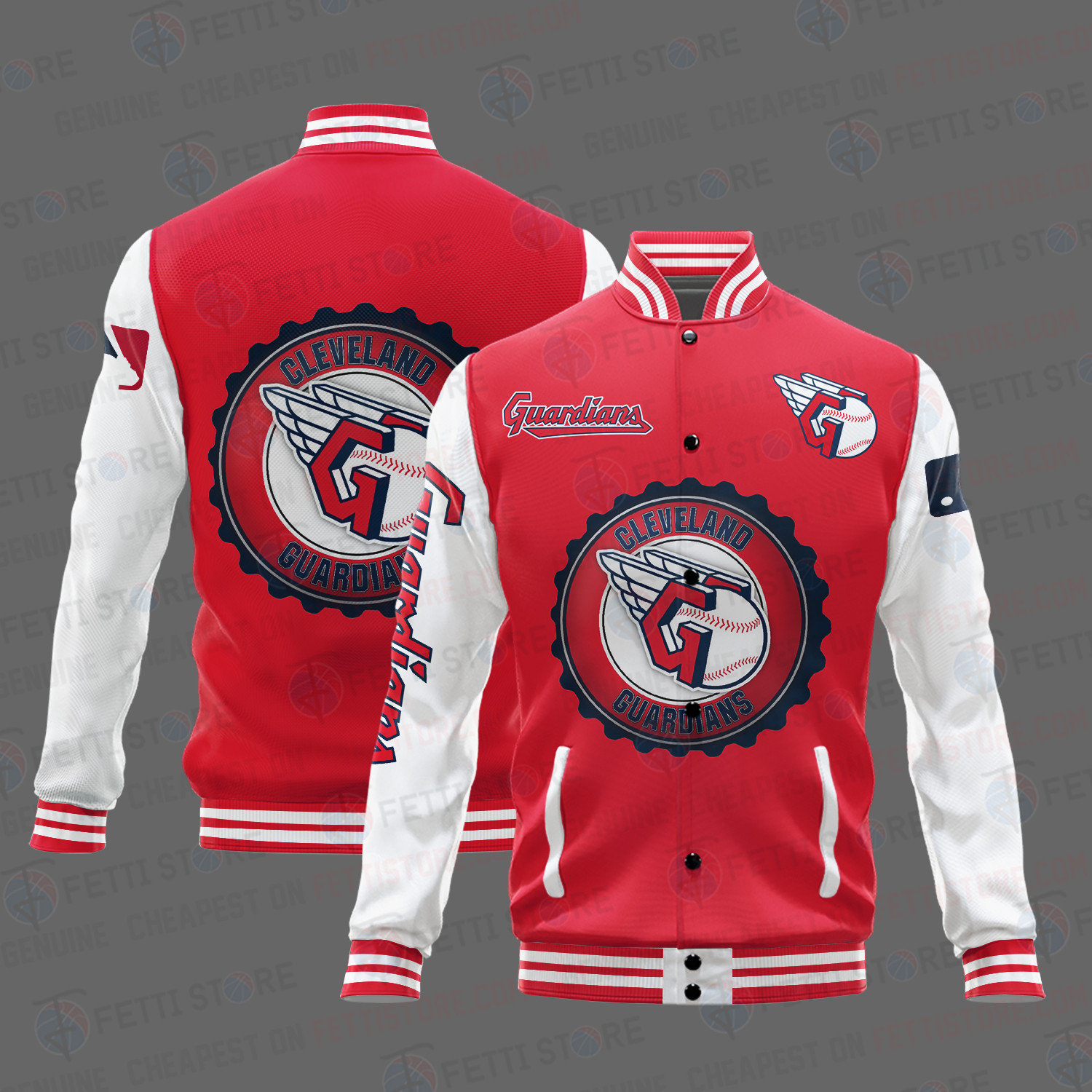 cleveland guardians mlb baseball varsity jacket baseball jacket all over print stm jydut