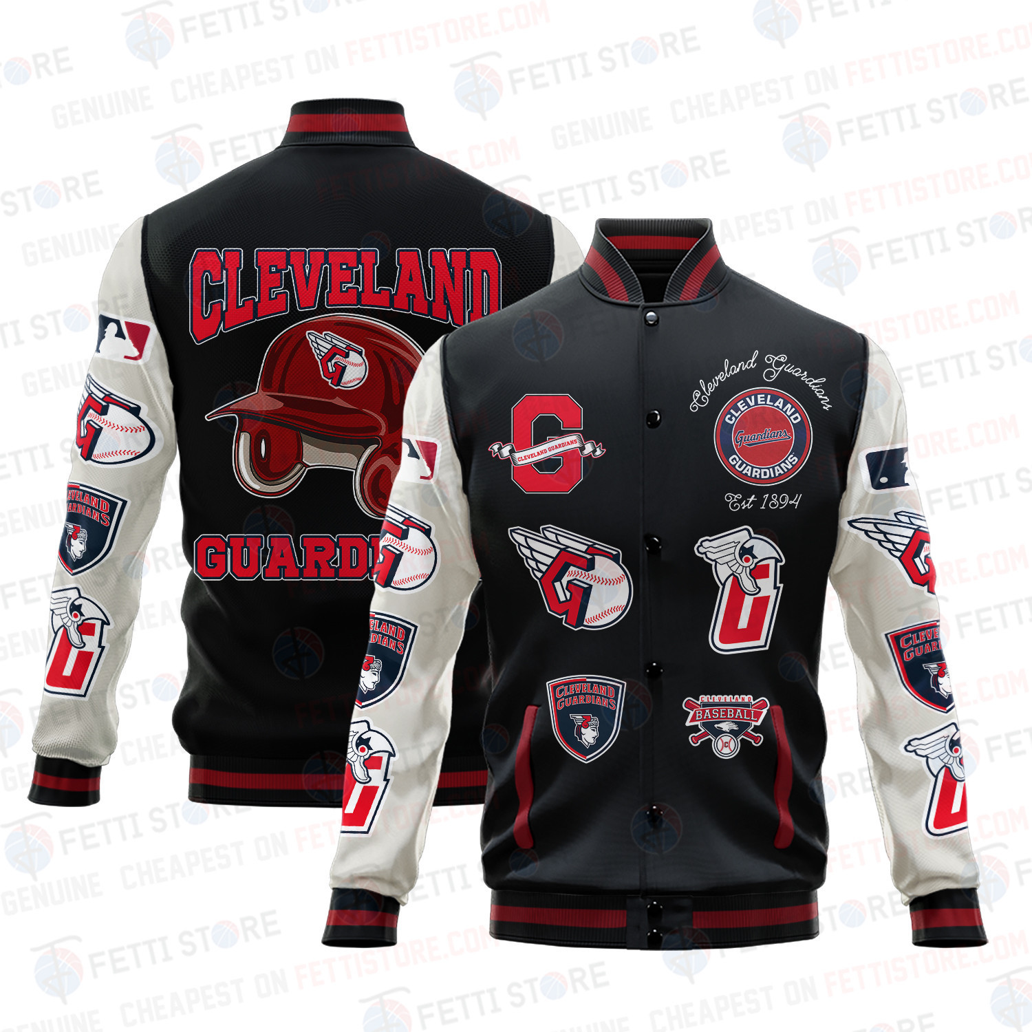 cleveland guardians mlb baseball varsity jacket baseball jacket all over print v2 558de