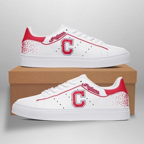 cleveland indians mlb 1 baseball gift for fan low top leather skate dspin