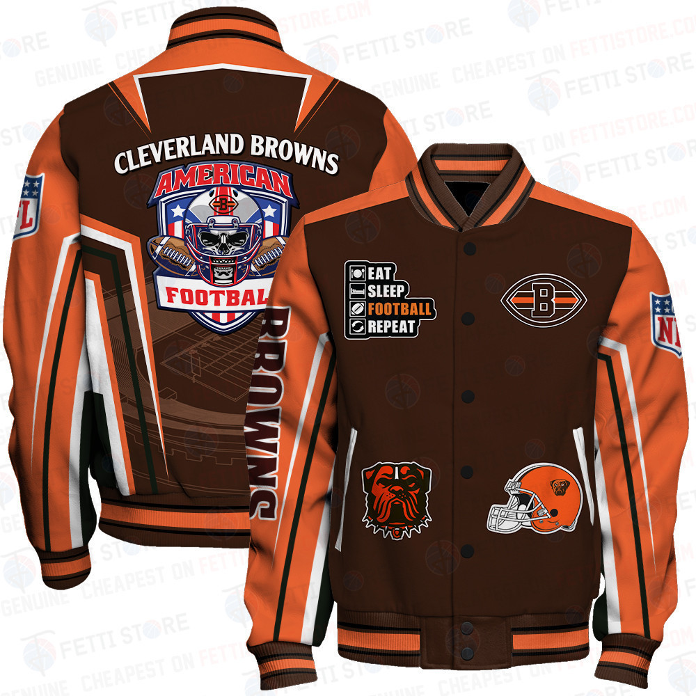 cleverland browns nfl baseball varsity jacket baseball jacket all over print stm v4 yirc1