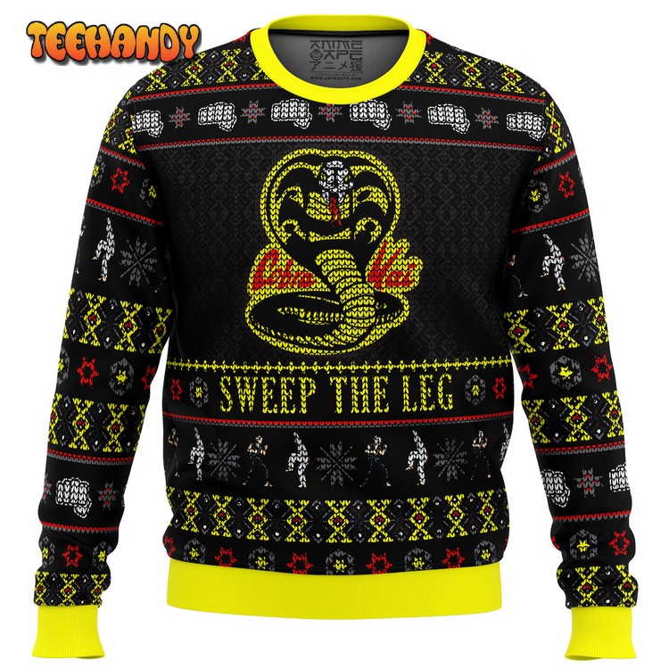 cobra kai sweep the leg karate kid ugly christmas sweater 1y4lf