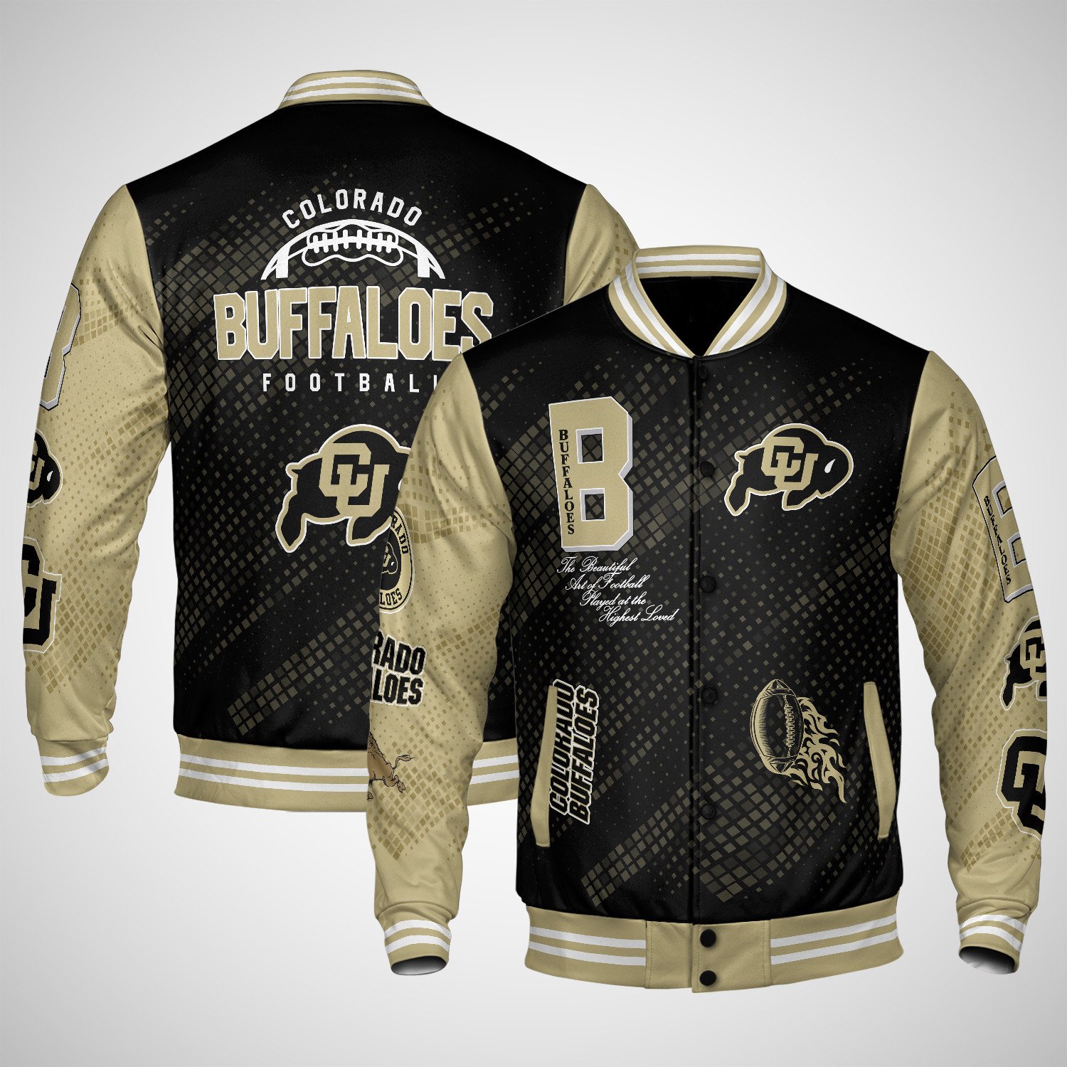 colorado buffaloes varsity jacket baseball jacket all over print wf hagmw