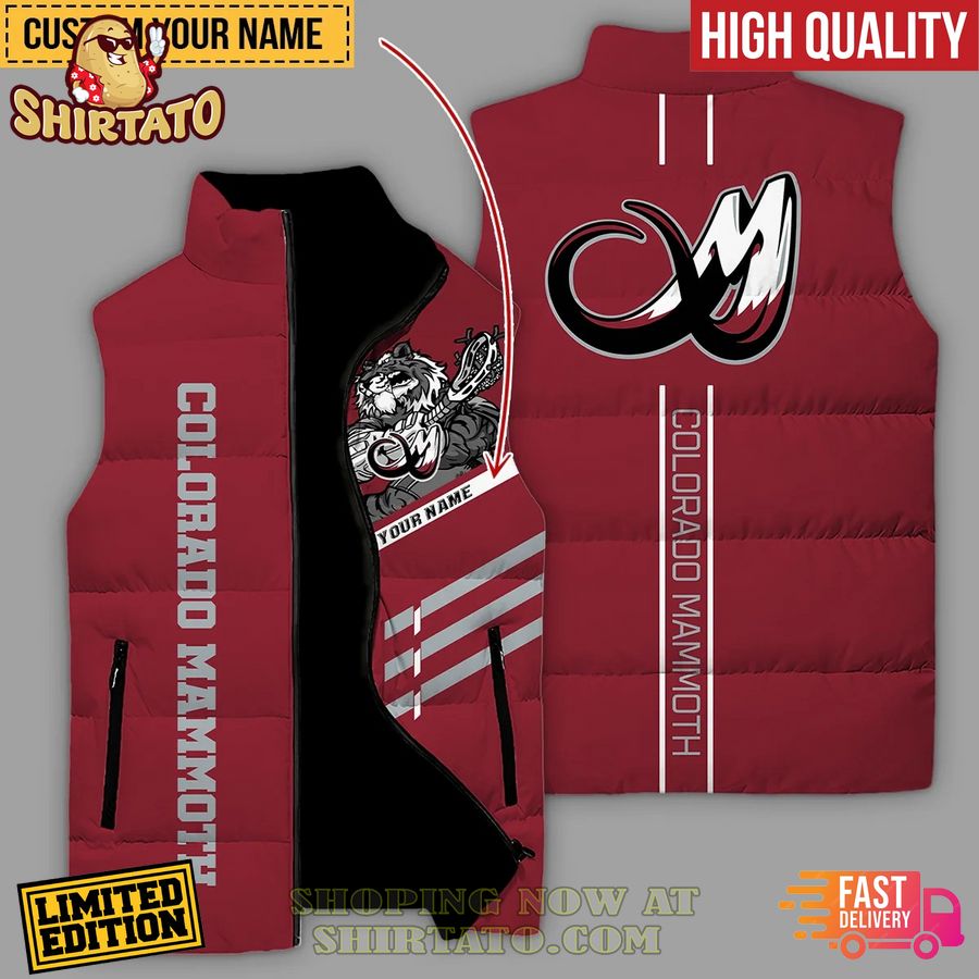 colorado mammoth custom name sleeveless puffer jacket 1 GofH1