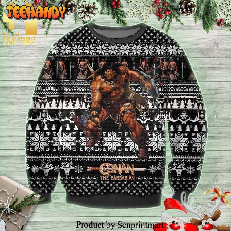 conan the barbarian knitted ugly xmas sweater 34rfy