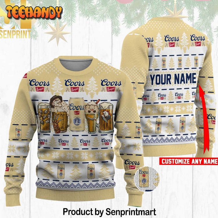 coors banquet horror drink ugly xmas sweater bupyt