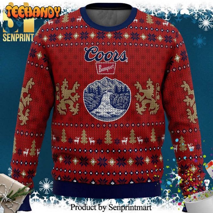 coors banquet knitted ugly xmas sweater axkve