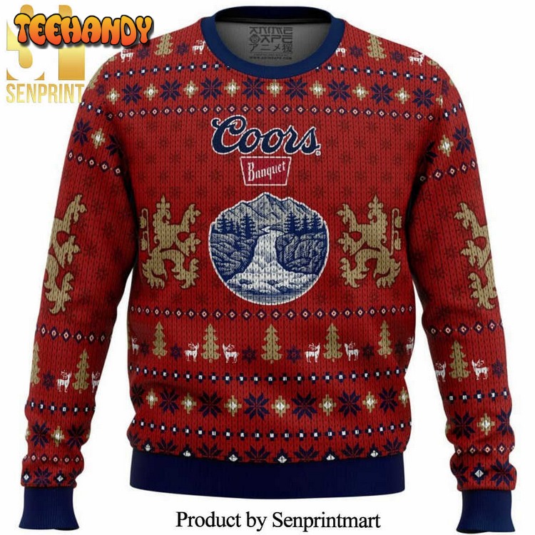 coors banquet reindeer knitted ugly xmas sweater qrmiw