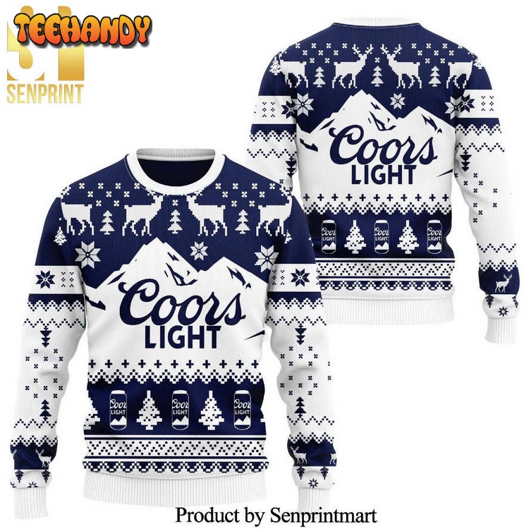 coors light beer mountain knitted ugly xmas sweater nyfif