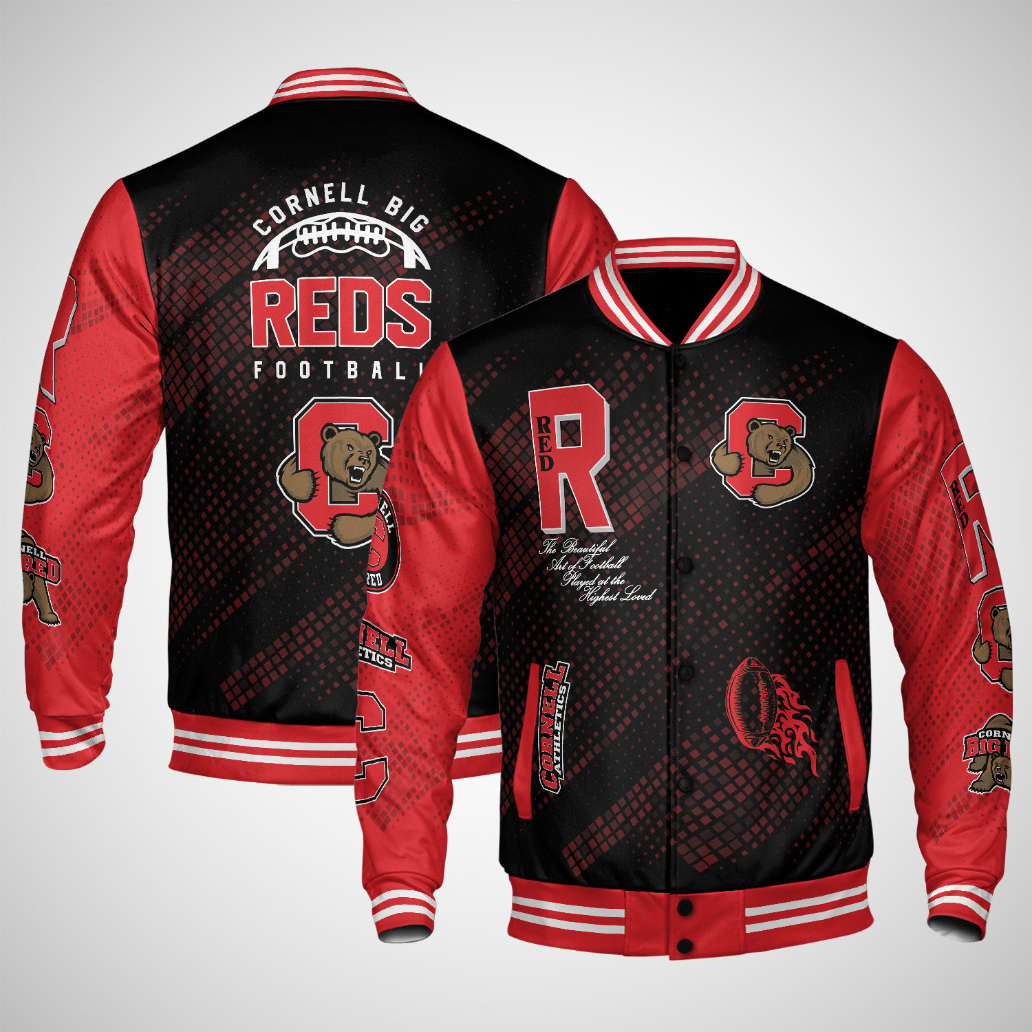 cornell big red varsity jacket baseball jacket all over print wf 0m1jn