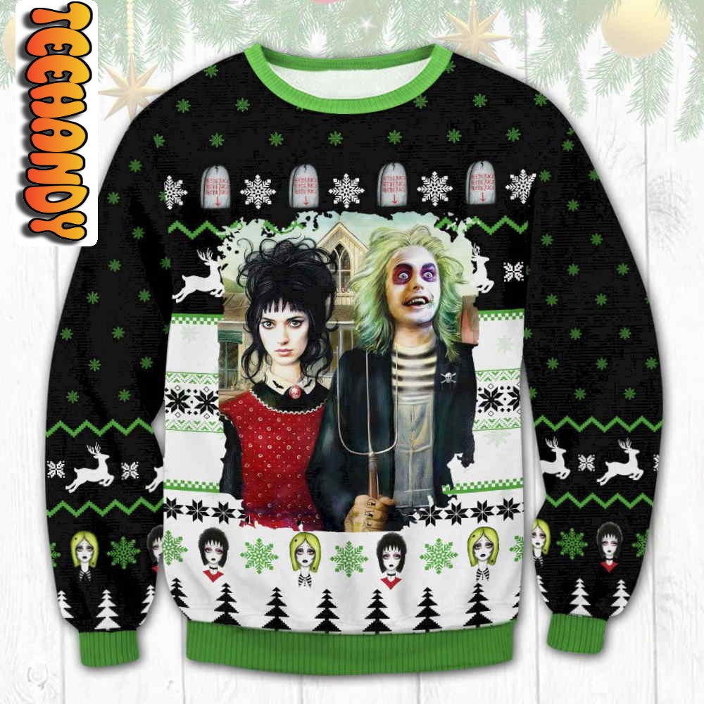 couple beetlejuice ugly sweater31309