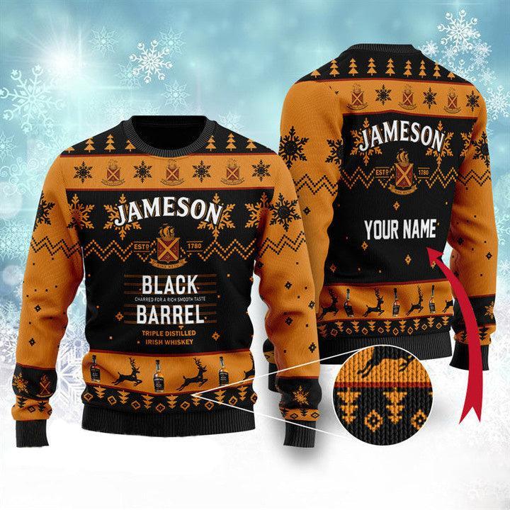 custom black barrel jameson whiskey sweater flexiquor com