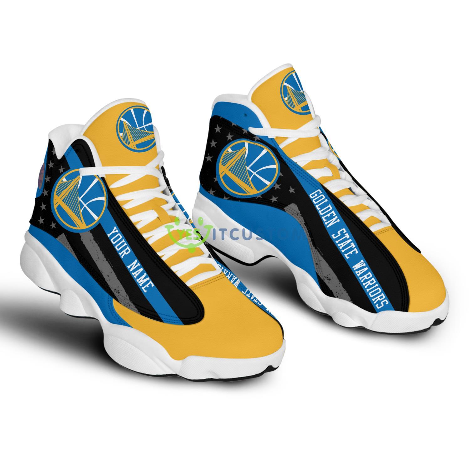 custom name golden state warriors sport team star flag air jordan 13 shoes sport sneakers for fans