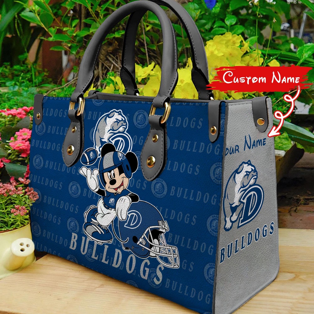 custom name ncaa drake bulldogs women leather hand bag mickey lover vjlpd