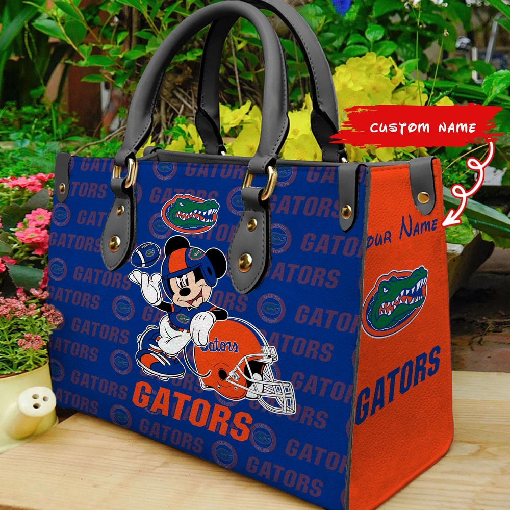 custom name ncaa florida gators women leather hand bag mickey lover d39pn